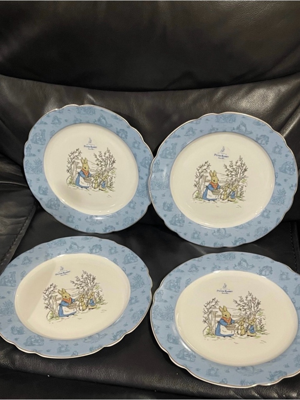Easter Beatrix Potter Peter Rabbit Toile Dinner Plates Set of 4